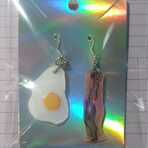 Fried Egg and Bacon Earrings